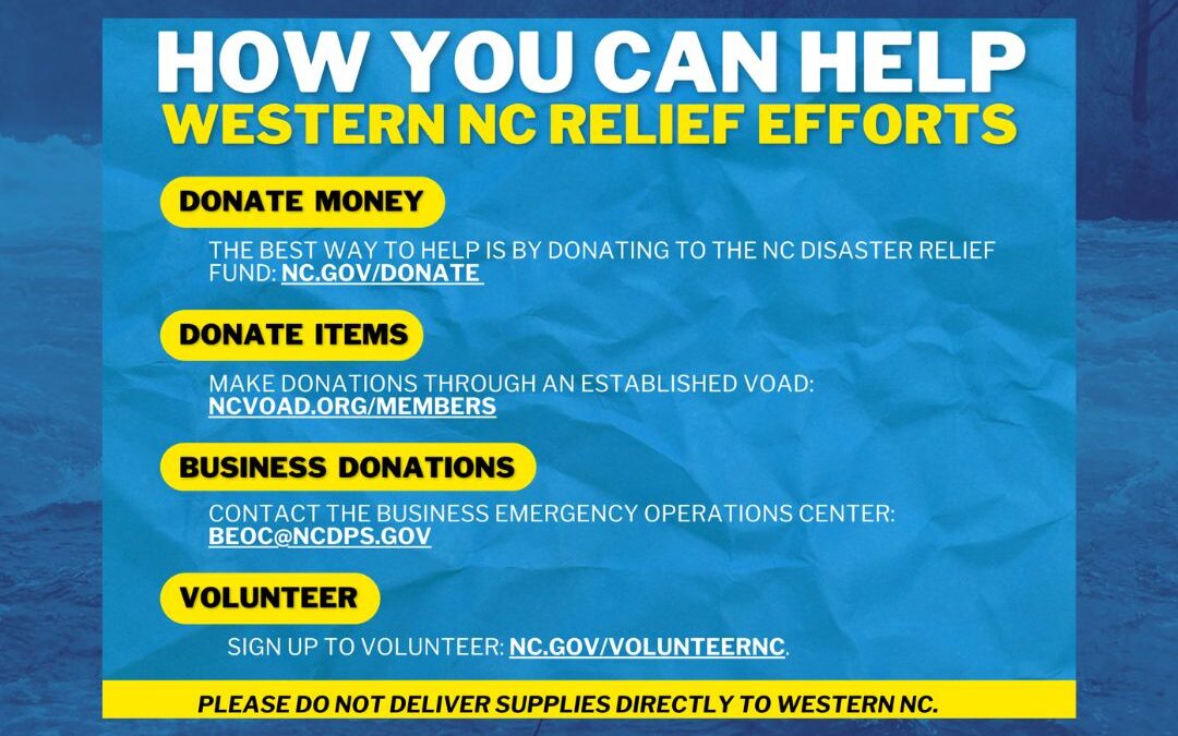 Leader Blue Stands with Western North Carolina in the Wake of Hurricane Helene